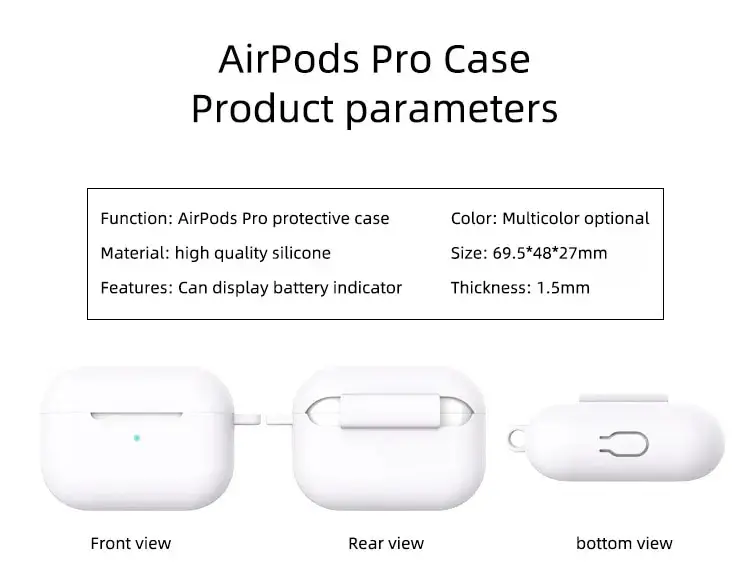 For Airpods Pro Protective Case Silicone Apple Bluetooth Headset Soft Cover