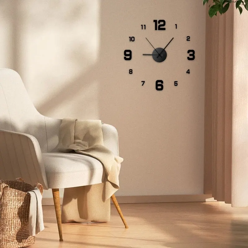 Creative Frameless Wall Clock Decal Home Silent Living Room Office Decoration