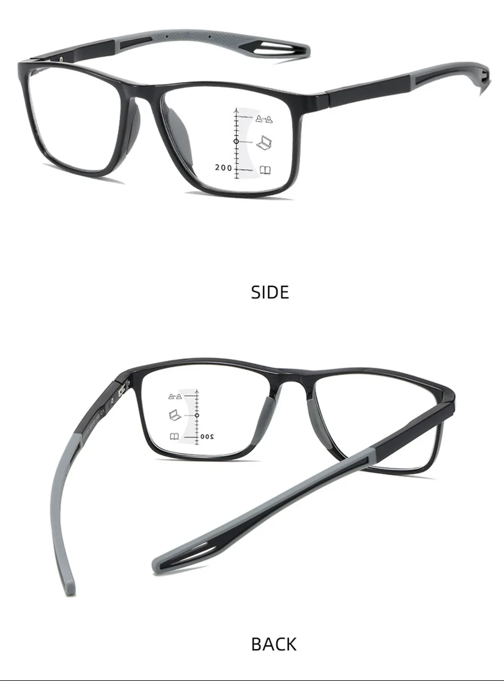 Anti-Blue Light Multifocal Reading Glasses Men Women Progressive Eyeglasses