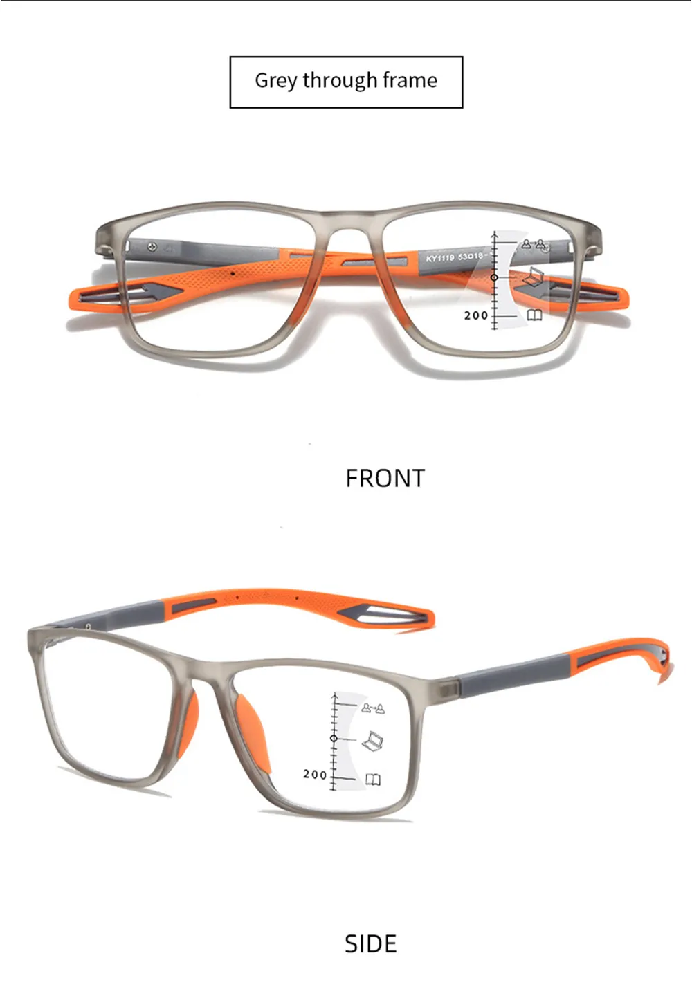 Anti-Blue Light Multifocal Reading Glasses Men Women Progressive Eyeglasses