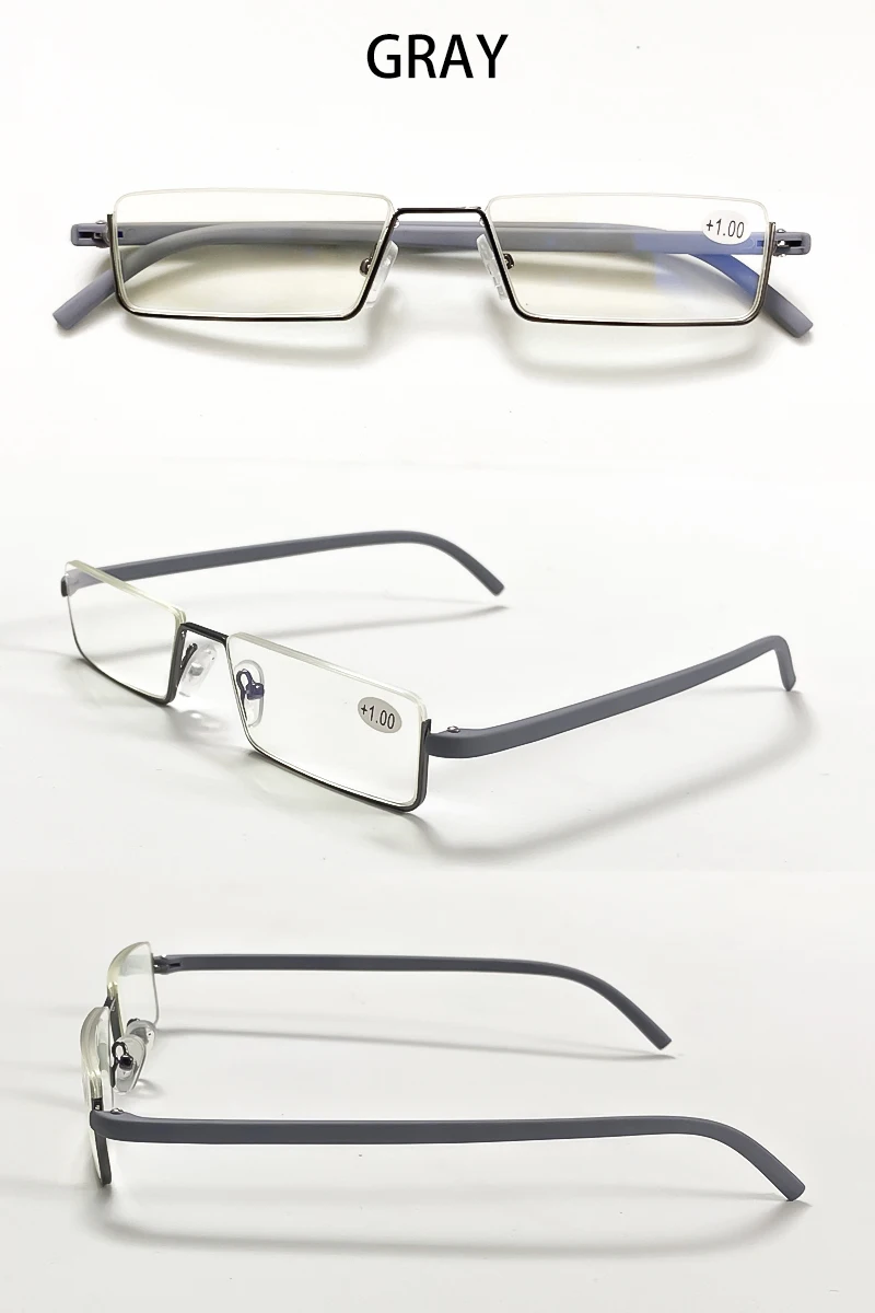 Flexible Half Frame Reading Glasses Men Women Portable Anti-Blue Eyewear Unisex
